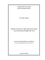 Thu hút vốn đầu tư trực tiếp nước ngoài vào ngành nông nghiệp việt nam 