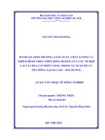 Đánh giá sinh trưởng, năng suất, chất lượng và nhiễm bệnh virus trên đồng ruộng của các tổ hợp lai cà chua có triển vọng trong vụ xuân hè và thu đông tại gia lộc   hải dương 