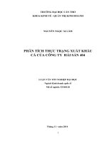 phân tích thực trạng xuất khẩu cá của công ty hải sản 404