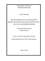 Một số giải pháp quản lý giáo dục đạo đức cho học viên ở trung tâm giáo dục thường xuyên Chu Văn An, thành phố Hồ Chí Minh