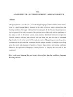 Tiểu luận : Nghiên cứu trường hợp một người học ngoại ngữ thành công ở VN