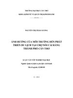 ảnh hưởng của môi trường đến phát triển du lịch tại chợ nổi cái răng thành phố cần thơ