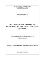 Phát triển nguồn nhân lực tại viện sốt rét ký sinh trùng côn trùng quy nhơn  