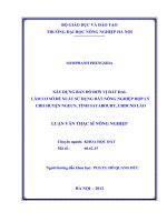 Xây dựng bản đồ đơn vị đất đai, làm cơ sở đề xuất sử dụng đất nông nghiệp hợp lý cho huyện ngeun, tỉnh sayaboury, CHDCND lào 