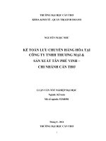 kế toán lưu chuyển hàng hóa tại công ty tnhh thương mại  sản xuất tân phú vinh, chi nhánh cần thơ
