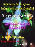 Bài giảng tiếng việt 5 tuần 20 bài cách nối các vế câu ghép bằng quan hệ từ14 