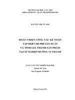 hoàn thiện công tác kế toán tập hợp chi phí sản xuất và tính giá thành sản phẩm tại xí nghiệp đường vị thanh