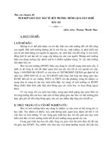 Báo cáo chuyên đề: Tích hợp giáo dục bảo vệ môi trường thông qua dạy nghề náu ăn