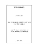 Một số giải pháp marketing du lịch cho tỉnh nghệ an 