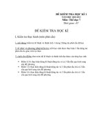 ĐỀ KIỂM TRA TD 7 kì 1
