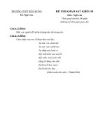 Đề thi & Đáp án Ngữ văn khảo sát vào 10