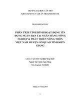phân tích tình hình hoạt động tín dụng ngắn hạn tại ngân hàng nông nghiệp  phát triển nông thôn việt nam huyện gò quao tỉnh kiên giang