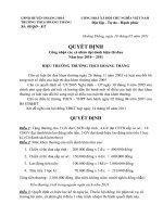 các quyết định khen thưởng