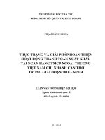 thực trạng và giải pháp hoàn thiện hoạt động thanh toán xuất khẩu tại ngân hàng tmcp ngoại thương việt nam chi nhánh cần thơ trong giai đoạn 2010 đến tháng 6 năm 2014