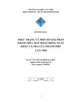 thực trạng và một số giải phá pnhằm thúc đẩy hoạt động xuất khẩu cá tra của thành phố cần thơ