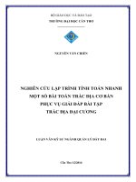 nghiên cứu lập trình tính toán nhanh một số bài toán trắc địa cơ bản phục vụ giải đáp bài tập trắc địa đại cương