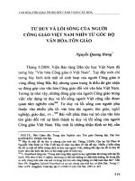 Tư duy và lối sống của người công giáo Việt Nam nhìn từ góc độ văn hóa