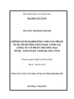 Chính sách marketing cho sản phẩm nước bổ dưỡng sâm ngọc linh tại công ty cổ phần thương mại dược   sâm ngọc linh quảng nam 