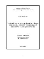 phân tích tình tình xuất khẩu cá tra, cá basa của công ty tnhh thủy sản biển đông vào thị trường mỹ