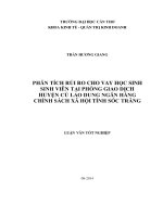 phân tích rủi ro cho vay học sinh sinh viên tại phòng giao dịch huyện cù lao dung ngân hàng chính sách xã hội tỉnh sóc trăng