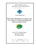 phân tích tình hình xuất khẩu gạo của công ty cổ phần kinh doanh nông sản kiên giang