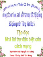 Bài giảng tiếng việt 5 tuần 20 bài nhà tài trợ đặc biệt của cách mạng10 