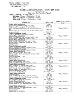 Kế hoạch giảng dạy môn Tin Học