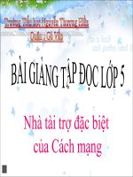 Bài giảng tiếng việt 5 tuần 20 bài nhà tài trợ đặc biệt của cách mạng7 