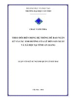 theo dõi biến động hệ thống đê bao ngăn lũ và các ảnh hưởng của lũ đến sản xuất và xã hội tại tỉnh an giang