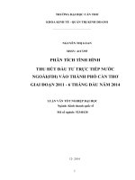 phân tích tình hình thu hút đầu tư trực tiếp nước ngoài(fdi) vào thành phố cần thơ giai đoạn 2011 đến 6 tháng đầu năm 2014