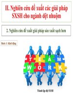 sản xuất sạch hơn : Nghiên cứu đề xuất các giải pháp SXSH cho ngành dệt nhuộm