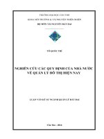 nghiên cứu các quy định của nhà nước về quản lý đô thị hiện nay