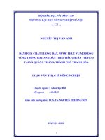Đánh giá chất lượng đất, nước phục vụ mở rộng vùng trồng rau an toàn theo tiêu chuẩn việtgap tại xã quảng thắng, thành phố thanh hóa 