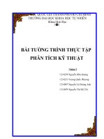 Bài tường trình thực tập phân tích kỹ thuật xác định canxi trong sữa