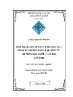 một số giải pháp nâng cao hiệu quả hoạt động bán hàng tại công ty cổ phần bảo hiểm quân đội cần thơ