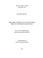 phân tích cơ chế quản lý và tổ chức hoạt động của vườn quốc gia mũi cà mau