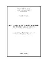 Hoàn thiện công tác tuyển dụng nhân sự ở phòng nội vụ huyện sóc sơn 