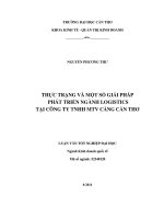 thực trạng và một số giải pháp phát triển ngành logistics tại công ty tnhh mtv cảng cần thơ