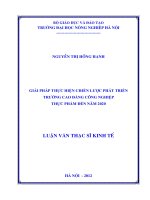 Giải pháp thực hiện chiến lược phát triển trường cao đẳng công nghiệp thực phẩm đến năm 2020 