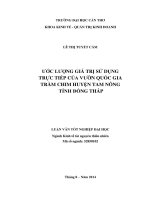 ước lượng giá trị sử dụng trực tiếp của vườn quốc gia tràm chim huyện tam nông tỉnh đồng tháp