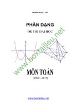 Phân dạng các loại bài tập trong đề thi đại học chi tiết có đáp án