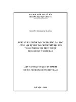 Quản lý tài chính tại các trường đại học công lập tự chủ tài chính trên địa bàn thành phố hà nội trực thuộc bộ giáo dục và đào tạo 