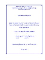 Điều tra hiện trạng và đề xuất một số giải pháp phát triển nuôi cá rô phi bền vững tại tỉnh ninh bình 