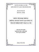 phân tích hệ thống thông tin kế toán tại công ty trách nhiệm hữu hạn la vie