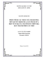 phân tích các nhân tố ảnh hưởng đến quyết định mua sản phẩm sữa bột nuti iq của người dân trên địa bàn thành phố cần thơ