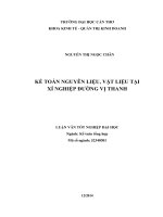 kế toán nguyên liệu, vật liệu tại xí nghiệp đường vị thanh