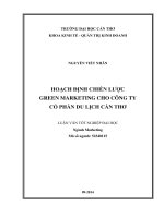 hoạch định chiến lược green marketing cho công ty cổ phần du lịch cần thơ
