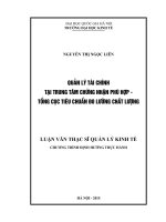 Quản lý tài chính tại trung tâm chứng nhận phù hợp   tổng cục tiêu chuẩn đo lường chất lượng 