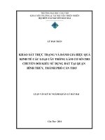 khảo sát thực trạng và đánh giá hiệu quả kinh tế các loại cây trồng làm cơ sở cho chuyển đổi kiểu sử dụng đất tại quận bình thủy, thành phố cần thơ