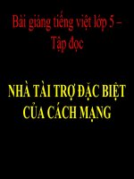 Bài giảng tiếng việt 5 tuần 20 bài nhà tài trợ đặc biệt của cách mạng3 